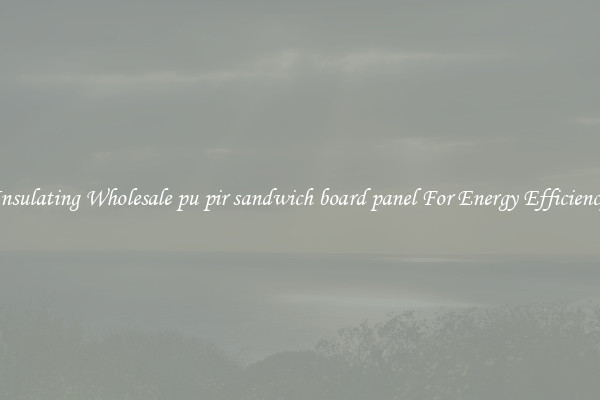 Insulating Wholesale pu pir sandwich board panel For Energy Efficiency