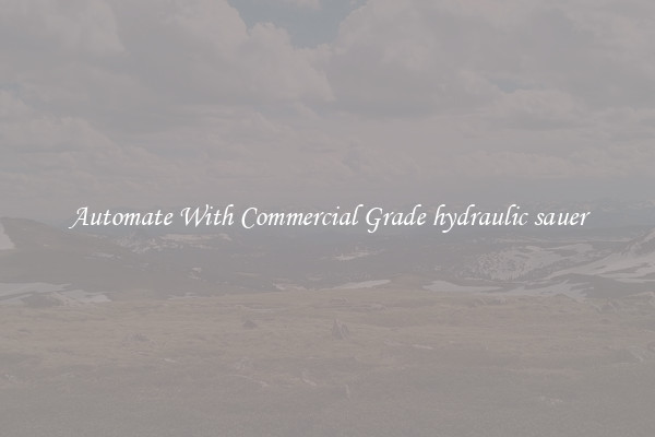 Automate With Commercial Grade hydraulic sauer
