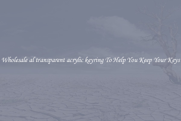 Wholesale al transparent acrylic keyring To Help You Keep Your Keys
