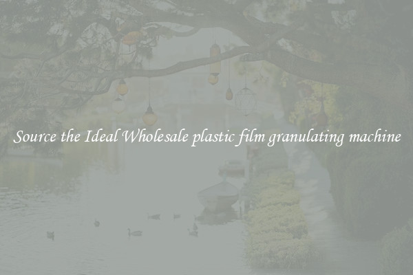 Source the Ideal Wholesale plastic film granulating machine