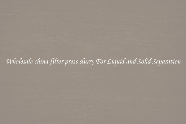 Wholesale china filter press slurry For Liquid and Solid Separation